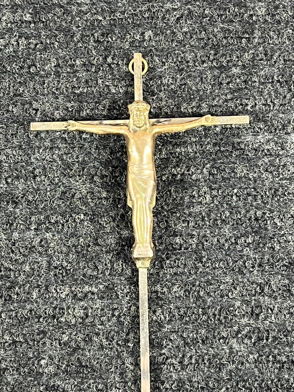 Vintage Inri Brass Cross Crucifix Jesus Christ On The Cross