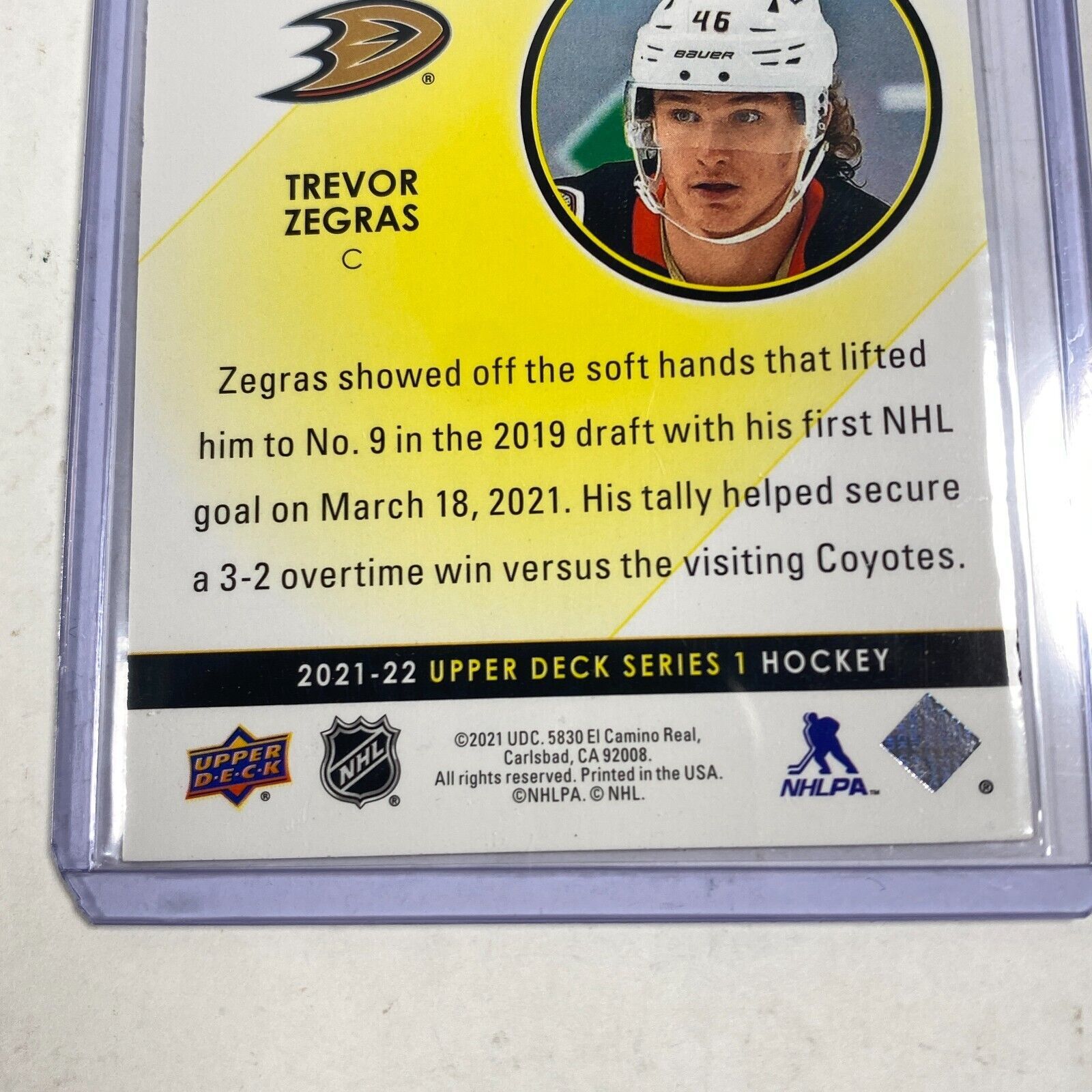 Trevor Zegras 2021 22 Upper Deck Dazzlers Orange Rookie Anaheim Ducks