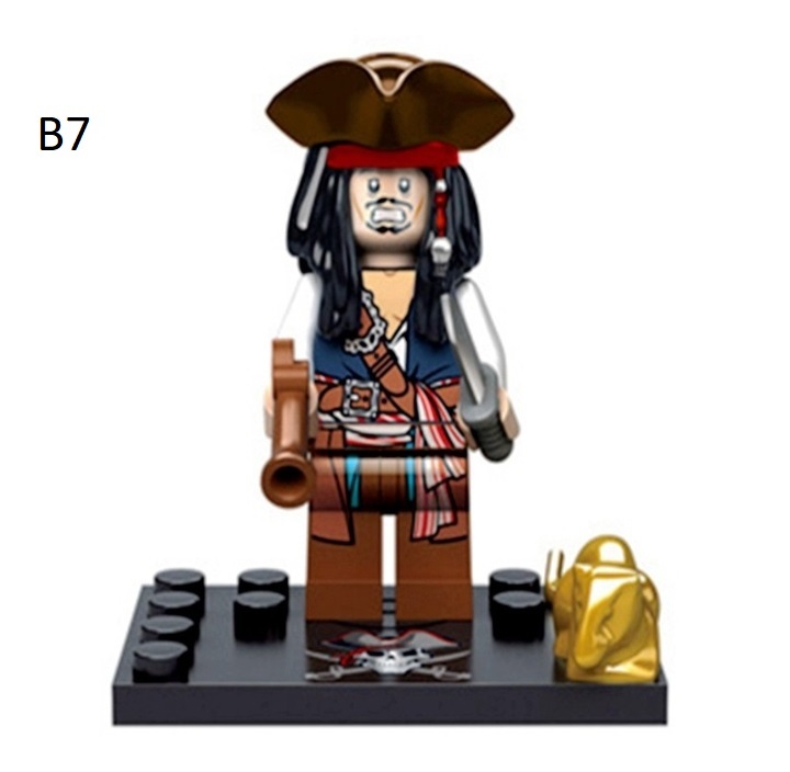 Jack Sparrow Minifigures Pirates Of The Caribbean Custom Figure