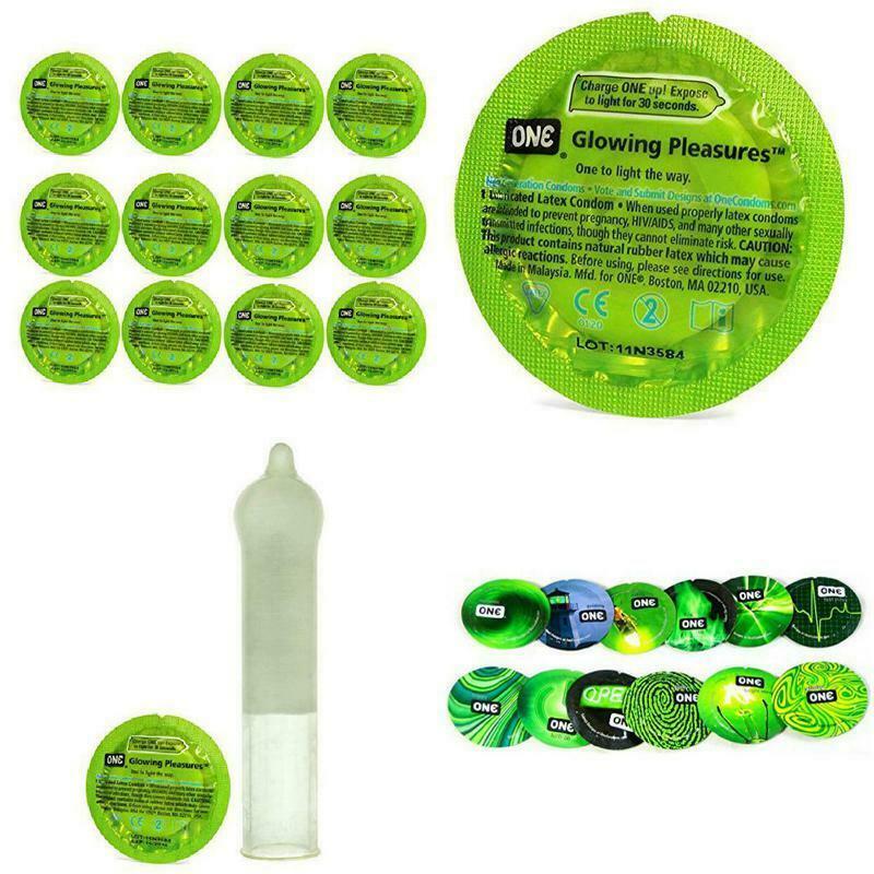 Glow In The Dark Condom ONE Glowing Lubricated Latex Fluorescent