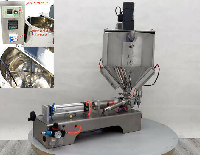 30 300ml Paste Liquid Heating Mixing Filling Machine W Vertical