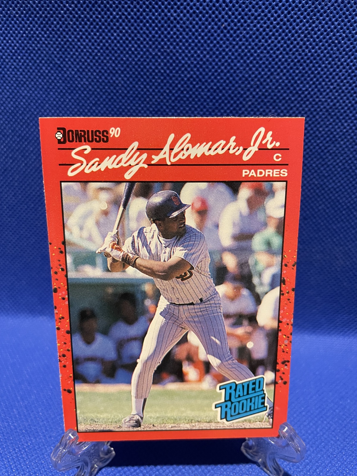 Sandy Alomar Jr 30 1990 Donruss Baseball Card No Dot Error Trading