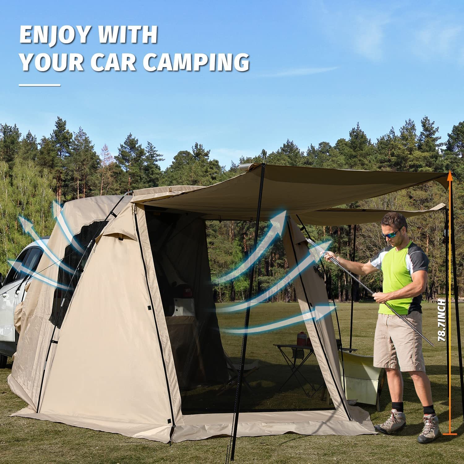 Kampkeeper Suv Car Tent Tailgate Shade Awning Tent For Camping