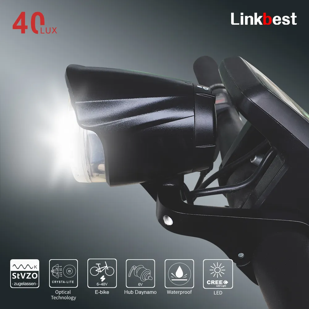 Linkbest Headlight Led Bicycle Light Ebike Light Stvzo Approved Bike