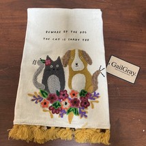 Cat Dog Pet Appliquéd Embroidered Kitchen Bath Hand Towel - $19.79