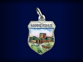 Vintage travel shield charm, Hammershus, Bornholm, Denmark - $34.95