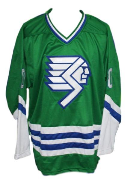 Custom   springfield indians retro hockey jersey green   1