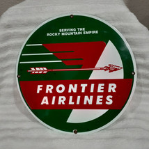Vintage Frontier Airlines Arrow Porcelain Sign - $89.95