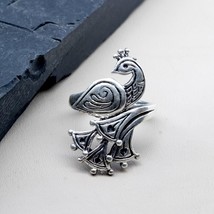 Peacock Style Oxidized 925 Sterling Silver Women Ring - $28.50