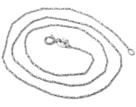 SOLID 18K WHITE GOLD FINELY WORKED TUBE CHAIN 16 INCHES, 1 MM, MADE IN I... - $406.21