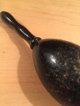 Vintage black wood Darning Egg with handle image 3