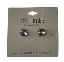 New Brilliant Crystals Stud Earrings - Made w/ Swarovski Elements Silver Plated image 2