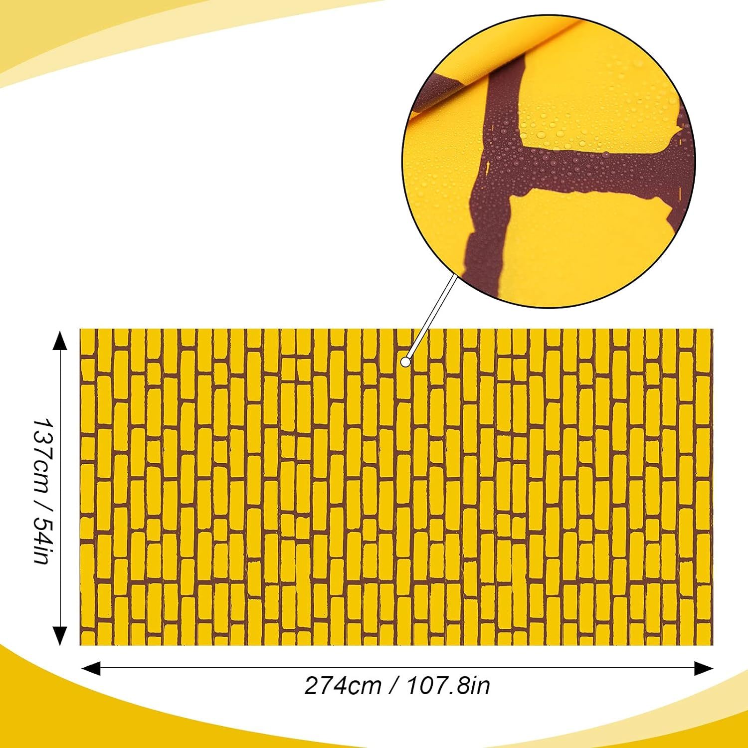 4.5 X 9 Feet Yellow Brick Road Runner Novelty Aisle Floor Runner Brick