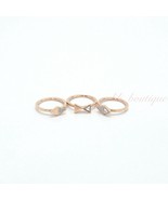 NIB New Swarovski 5366568 Heroism Three Ring Set Crystal White Rose Gold... - $59.95