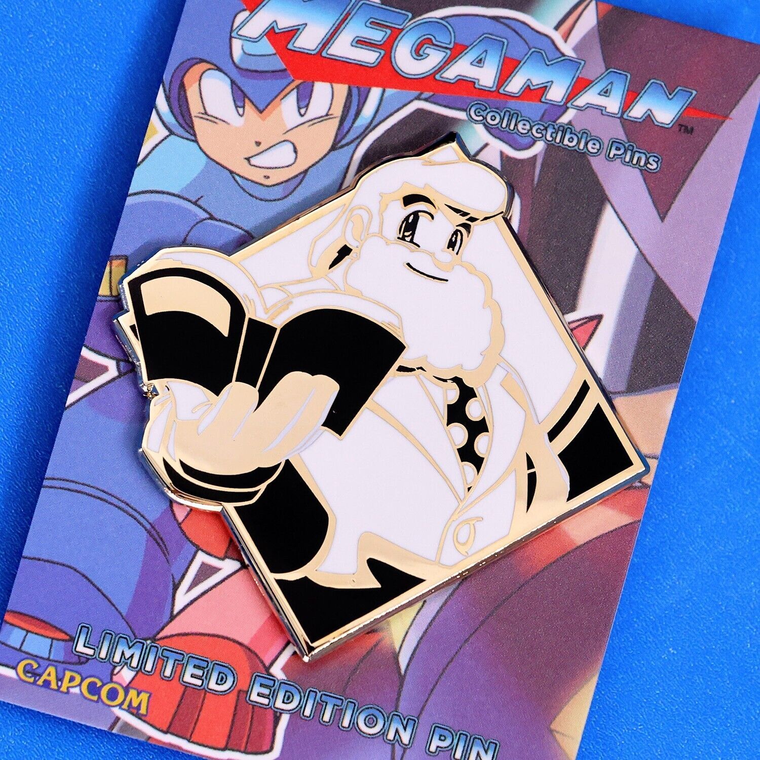 Mega Man Dr Light Limited Edition Golden Diamond Enamel Pin Figure Rockman Pinbacks Bobbles 