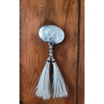 Silver and Horsehair Western Scarf Pin New image 1