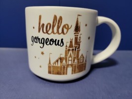Disney Parks 2021 Hello Gorgeous Gold Cinderella Castle Ceramic Coffee Mug NWT - $32.95