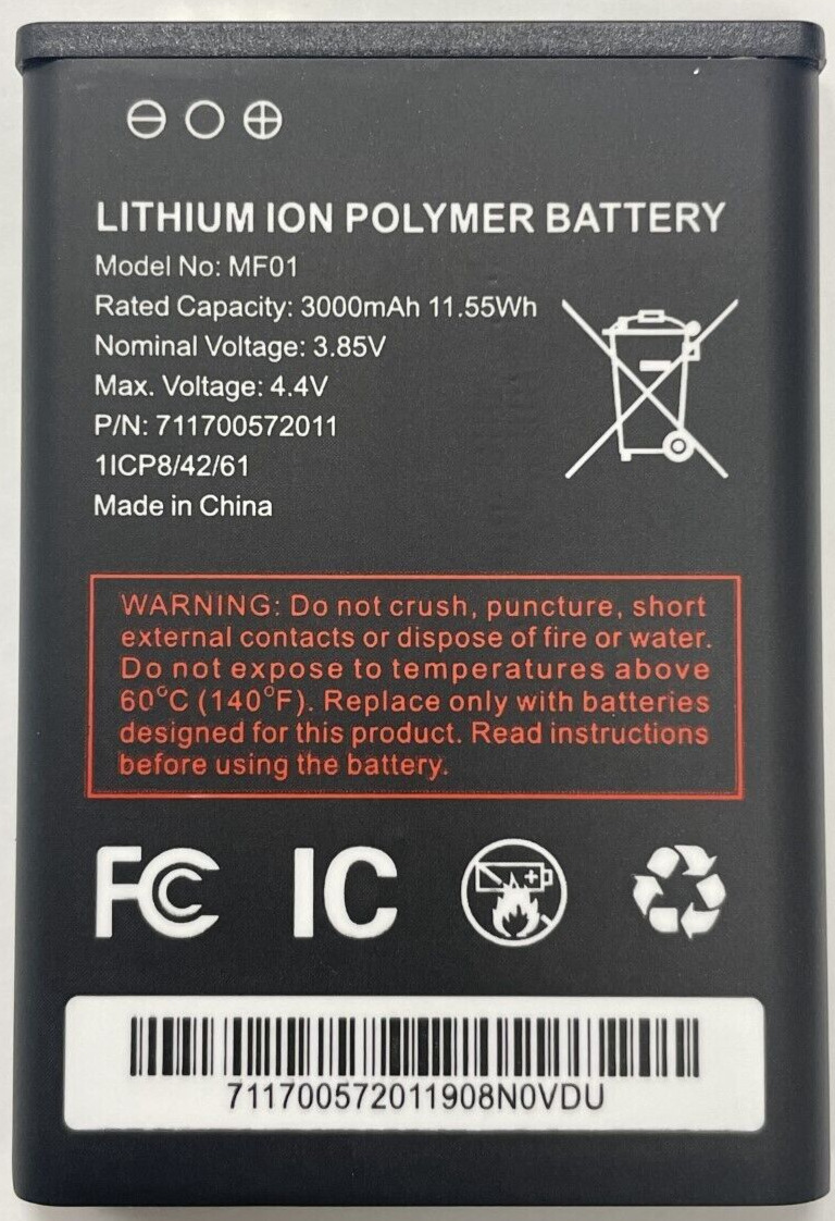 Oem Spec Battery At&T Turbo Hotspot 2 (Ct2Mhs01) Mf01 3000Mah 3.85V