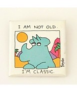 Vintage I Am Not Old I&#39;m Classic Blue Dinosaur Sandra Boynton Square But... - $14.99