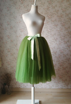 6-layer Puffy Tulle Skirt Plus Size Tulle Ballerina Skirt Midi Length Bow image 3