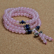 Free Shipping - Pink Chalcedony bracelet pink crystal beads bracelet 108 female  - $28.99