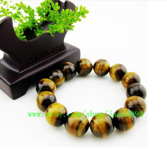Free Shipping -  Natural tiger eyes gemstone beaded bracelet , Prayer Beads char - $25.99