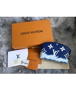 Louis Vuitton LV Escale Blue Cosmetics Pouch with Silver Chain Strap - $1,200.00