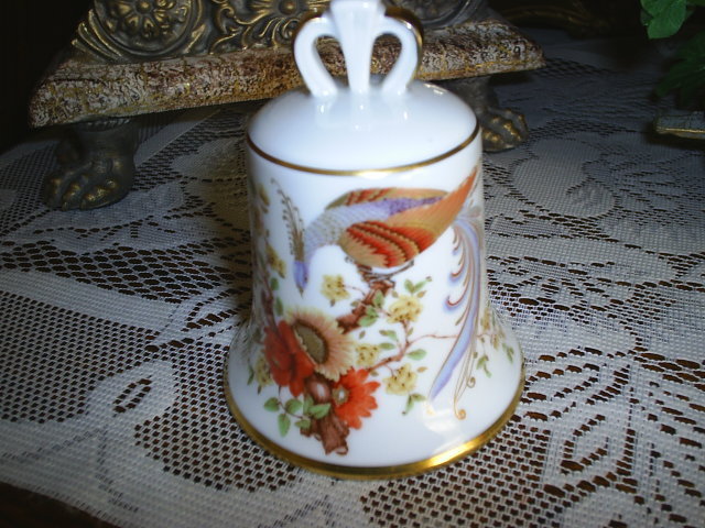Kaiser W. Germany Porcelain Peacock Bird Collectors Bell - $12.99