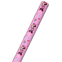 1 Roll Pink Minnie Mouse Rainbows Gift Wrapping Paper 17.5 sq ft - $12.93