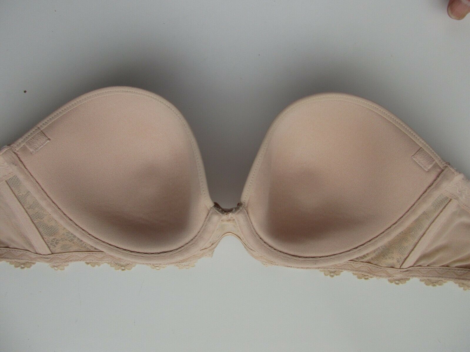 Simone Perele 12M300 Celeste Strapless Plunge UW Bra Beige 30F $89 B429F30