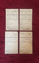 Set of 4: Bank of Rush City Bank Deposit Cards/Mailing Cards (1913)