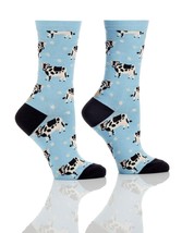 Women's Premium Crew Socks Yo Sox Cow Motifs Size 6 - 10 Cotton Blend