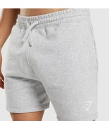 Gymshark Crest Shorts Mens 2XL Light Gray Marl 7&quot; In-Seam Adjustable Dra... - $15.95