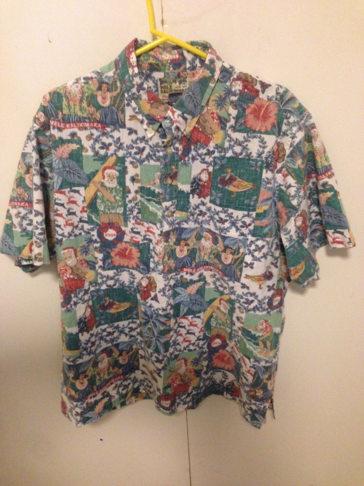 Reyn Spooner Mele Kalikimaka Mens Hawaiian Shirt Limited Issue Size XL 2003