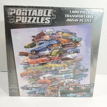 1000 Piece Transportable Jigsaw Puzzle Fifties Junkpile by Dale Klee Car... - $19.35