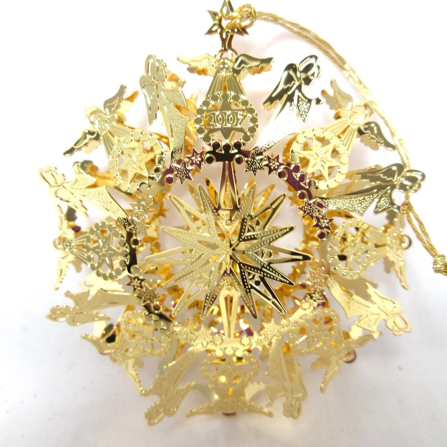 2007 Wreath of Angels Danbury Mint Christmas Ornament 23k Gold Plated