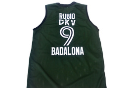 Ricky Rubio #9 Spain Espana Badalona Men Basketball Jersey Green Any Size image 2