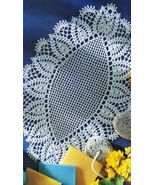 5X Pineapple Paris &amp; Planting Daisy Almond Shape Mandorla Crochet Doily ... - $9.99