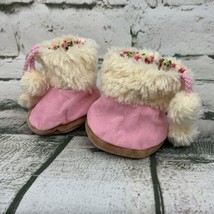 Doll / Stuffed Animal Boots Shoes Pink White Fur Tassels - $14.84