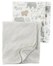 2-Pack Babysoft Swaddle Blankets Cotton Gray White Brown Animal Dog Turtle Fox - $49.49
