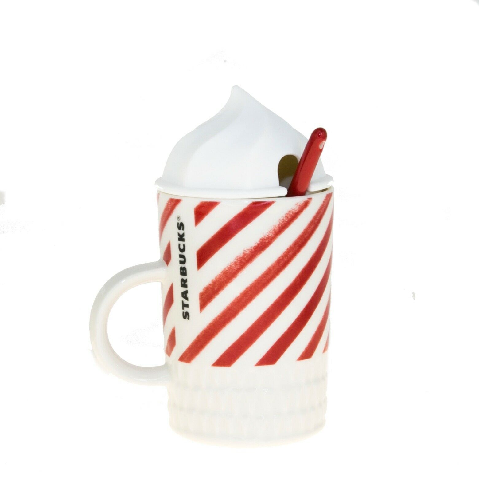 Starbucks Christmas Mug With Siren Logo & Peppermint Striped Handle