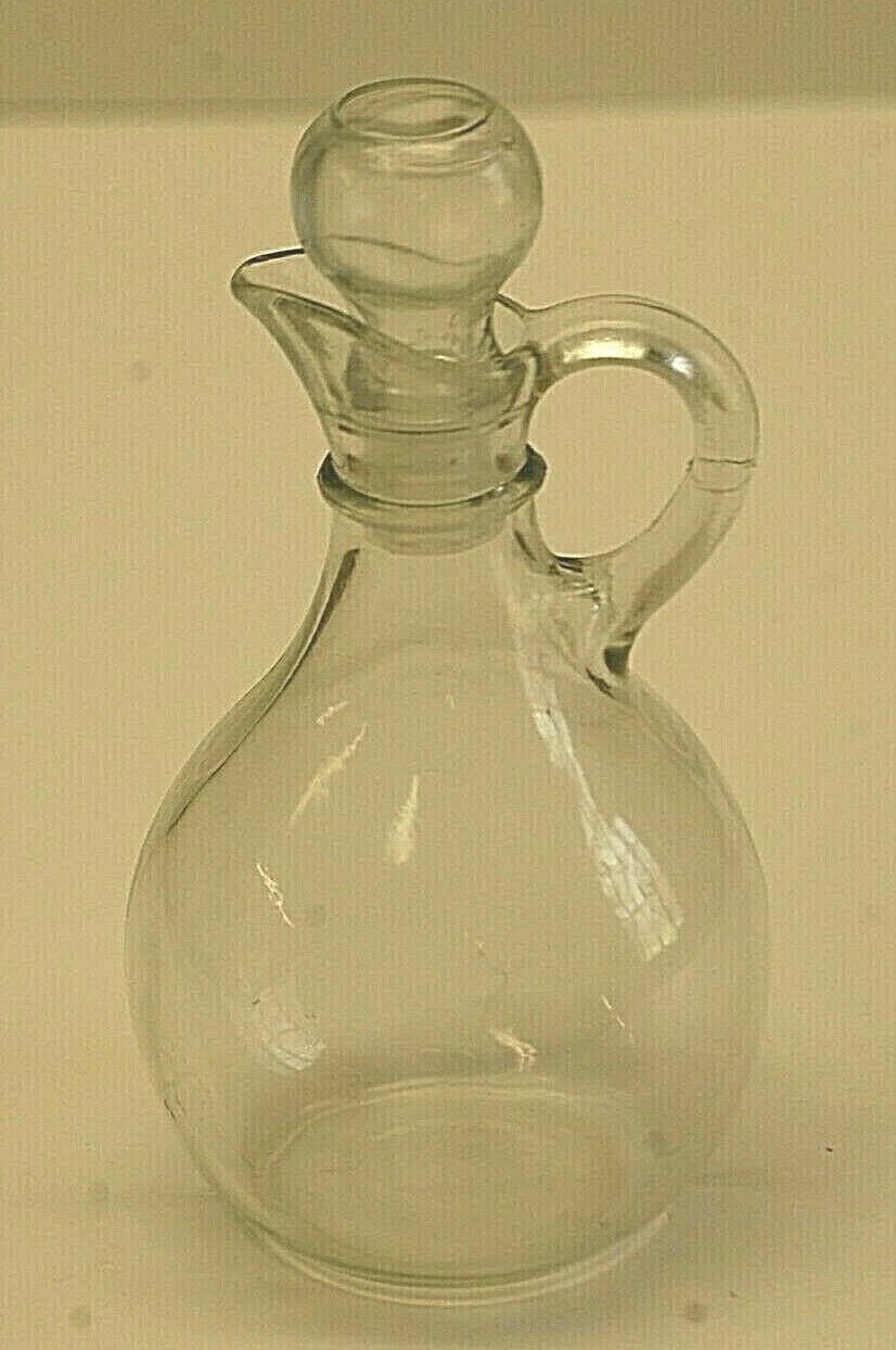 Vintage Salad Dressing Recipe Cruet Glass Jar w/ cork - Ruby Lane