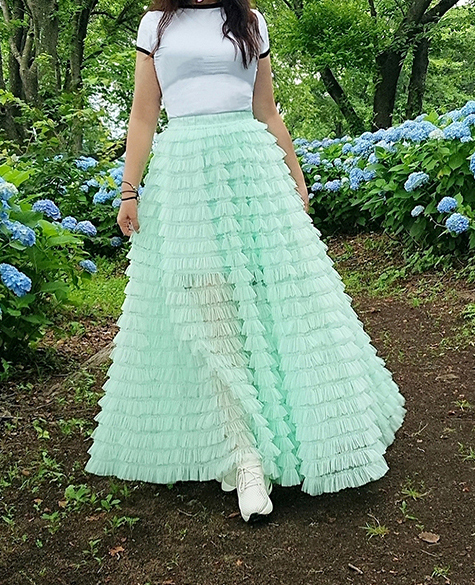 Mint green tulle skirt 6