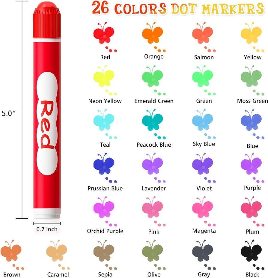 Dot Markers, 15 Colors Washable Markers for Toddlers,Bingo Daubers