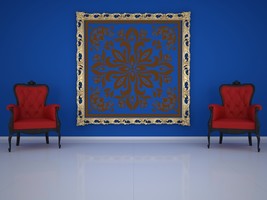 Decorative Square Medallion - Vinyl Wall Art Decal - $65.00
