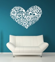 Heart of Hearts and Flowers - Vinyl Wall Art Decal - $34.00