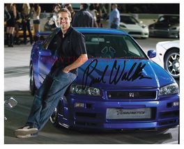 Paul Walker The Fast And Furious Autographed Autograph 8x10 Rp Photo Blue Car - $19.99
