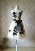 Elegant Ivory LACE Embroidery Knee Length Formal Dress Bridesmaid Dress Plus