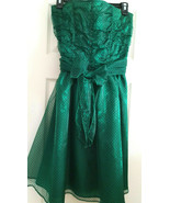 H&M Dress Formal Prom Party Juniors Size 8 Green w/Black Polka Dots - $35.00
