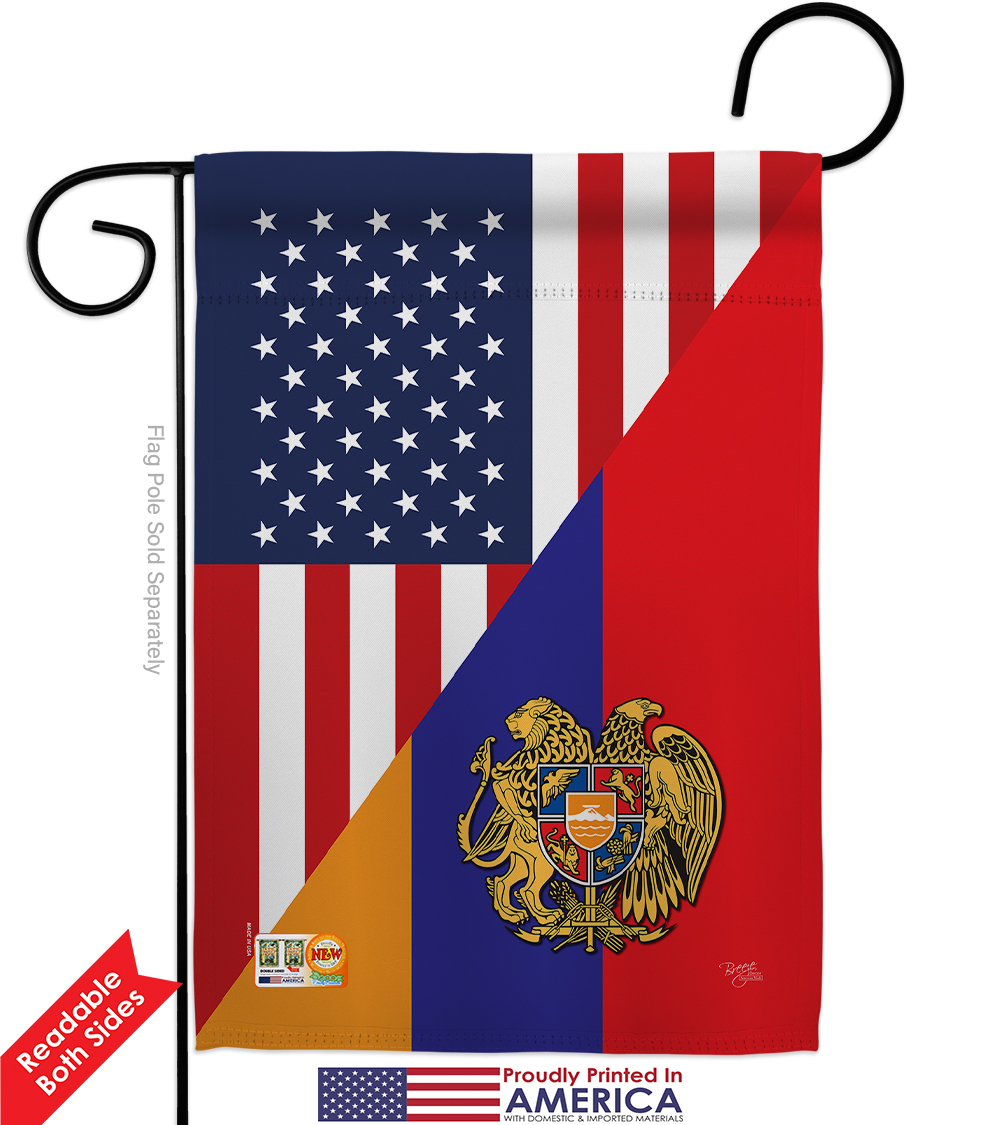 Armenia US Friendship - Impressions Decorative Metal Garden Pole Flag ...